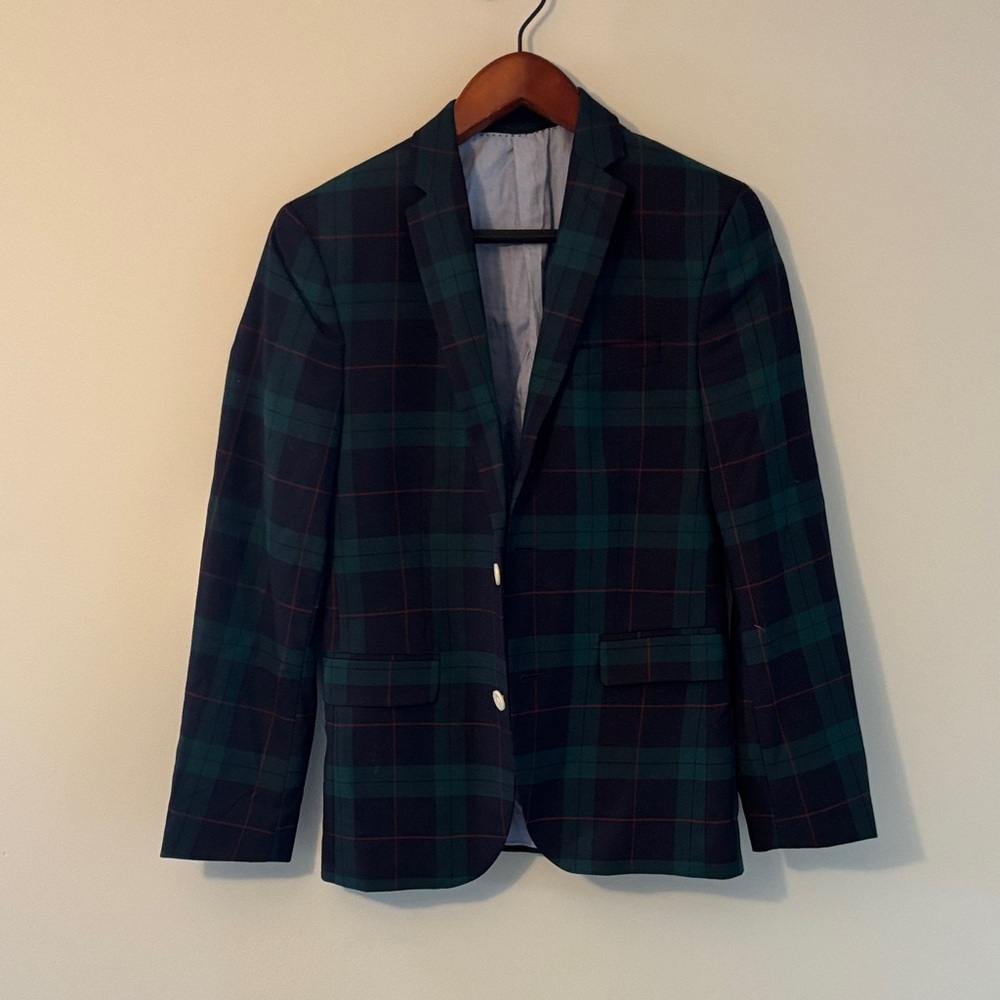 H&M Green Plaid Blazer
